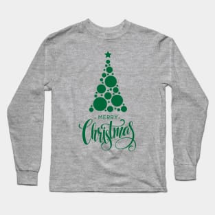 Green Merry Christmas Tree Long Sleeve T-Shirt